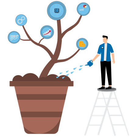 Businessman growing business opportunities  Illustration