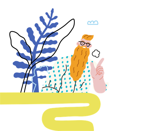 Businessman guides employee for company's direction  Illustration