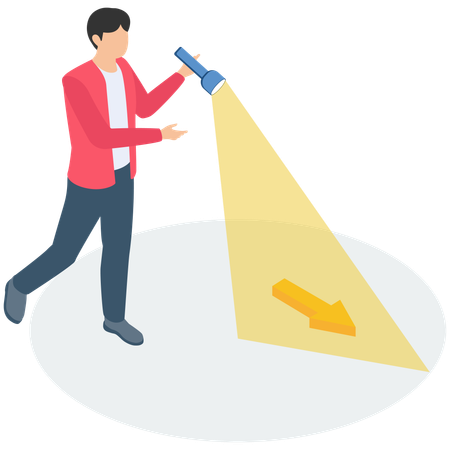 Businessman guiding for career path  Illustration