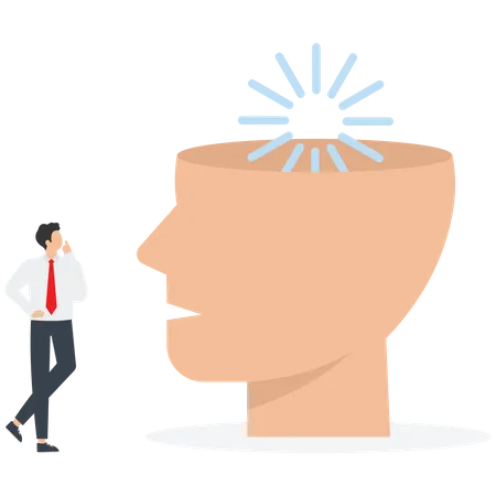 Creative Thought Process Or Imagination Wisdom Or Intuition Using The Intellect To Generate Innovative Ideas Business Strategies And Problem Solving Loading Icon Spinning In Big Human Head Vector Illustration