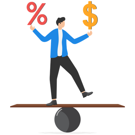 Businessman Hand Offer Percentage With Other Giving Dollar Money  Illustration