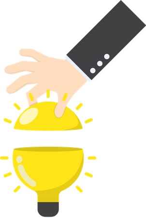 Businessman hand open the light bulb  Illustration