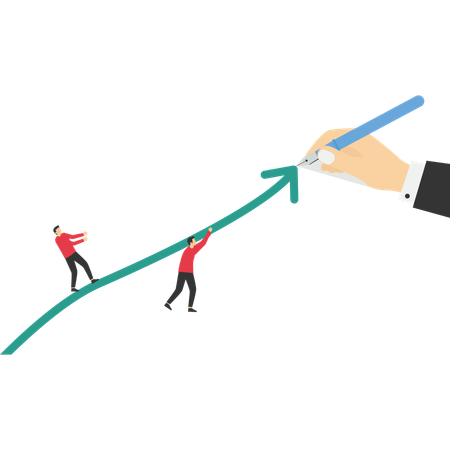 Businessman hand support and lead business growth  Illustration