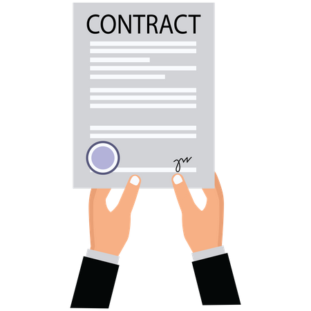 Businessman hands termination note  Illustration
