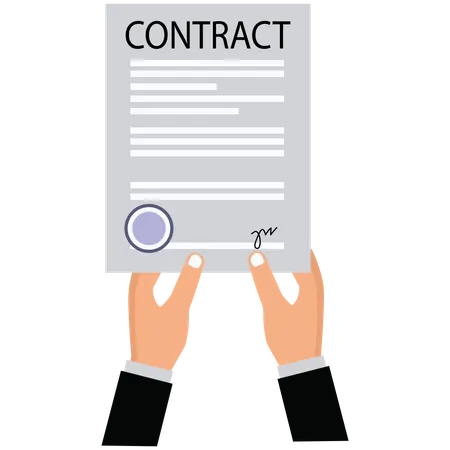 Businessman hands termination note  Illustration