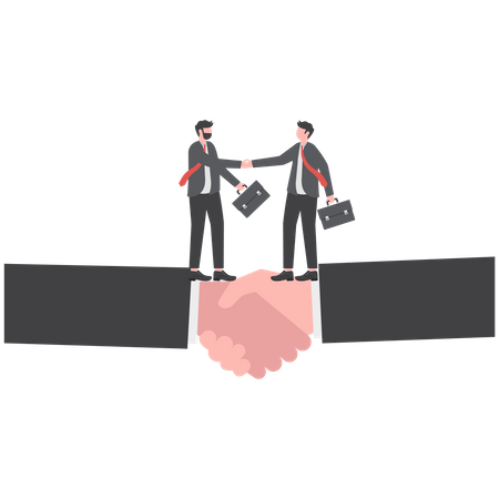 Businessman handshake for partnership deal  Illustration