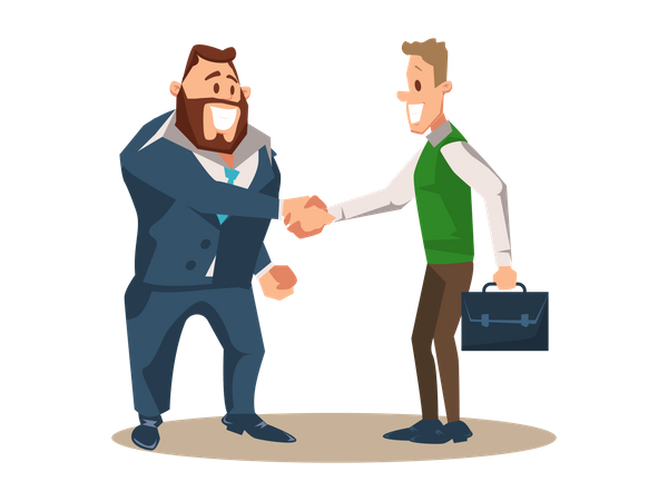 Businessman handshaking after finalizing deal Illustration
