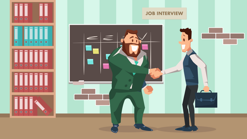 Businessman handshaking after hiring new employee Illustration