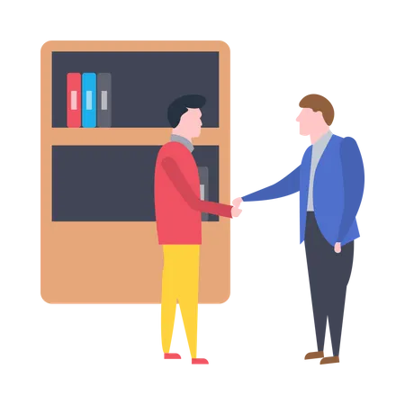 Businessman handshaking with employee Illustration