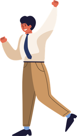 Businessman happy for achieving business success  Illustration