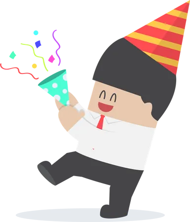 Businessman happy in celebration party Illustration