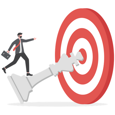 Businessman has achieved his target  Illustration