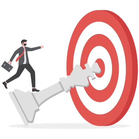 Businessman has achieved his target  Illustration