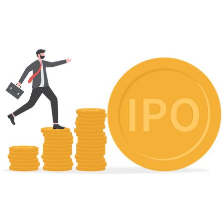 Businessman has earned profit in IPO  Illustration