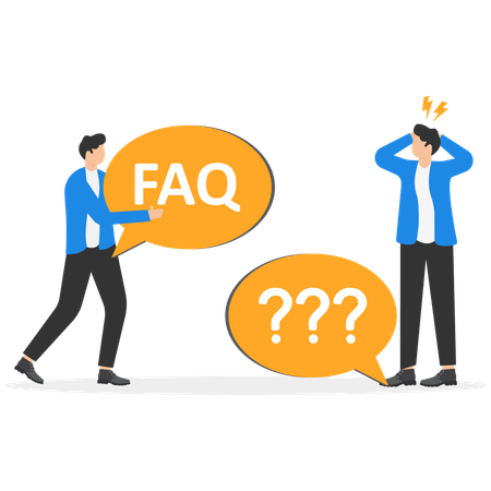 Businessman has many questions and need help  Illustration