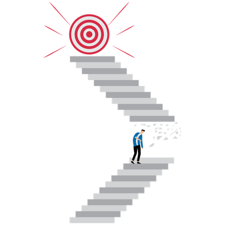 Businessman has obstacles to goal  Illustration