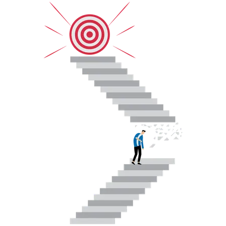 Businessman has obstacles to goal  Illustration