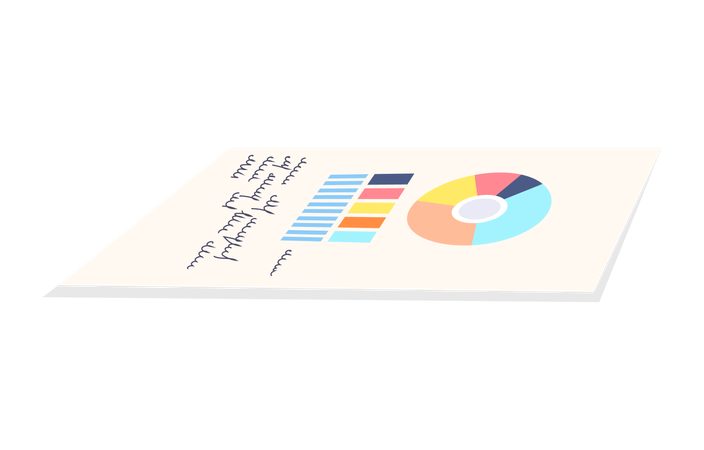 Businessman has prepared analysis report  Illustration