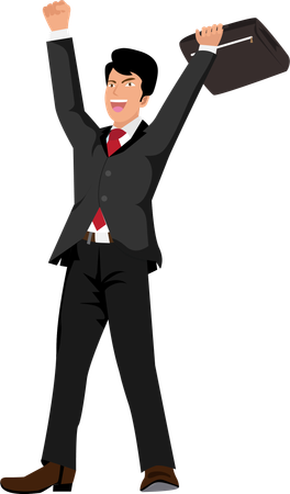 Businessman have achieved business goal  Illustration