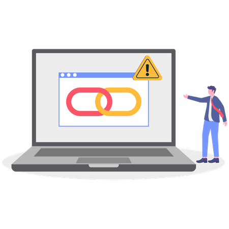 Businessman have backlink alert  Illustration