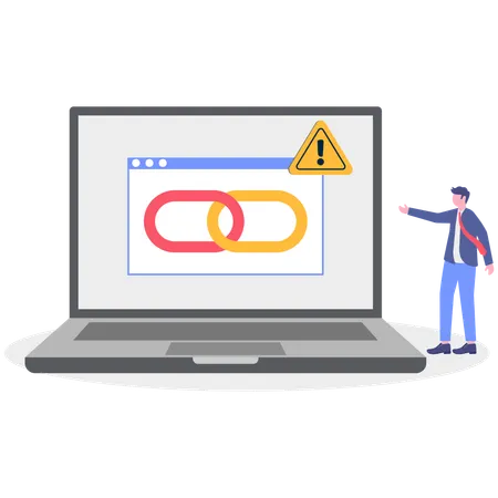 Businessman have backlink alert  Illustration