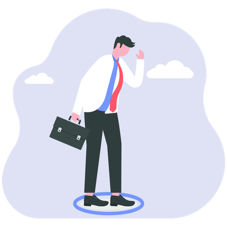 Businessman have business limitation  Illustration