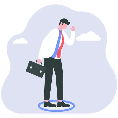 Businessman have business limitation  Illustration