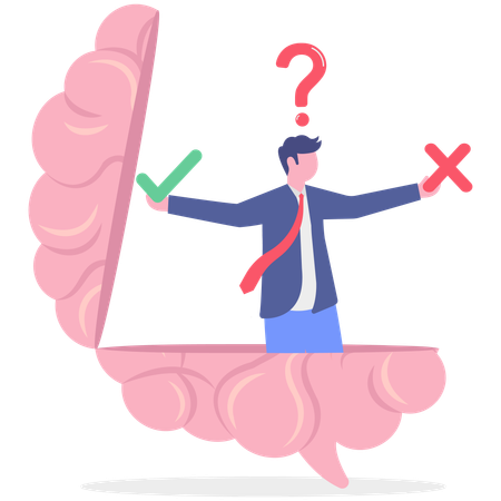 Businessman have confusion in mind  Illustration