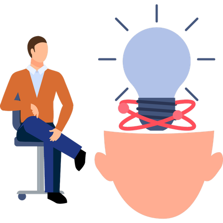 Businessman have creative ideas in his mind  Illustration