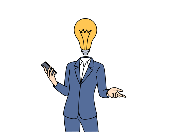 Businessman have creative ideas in his mind  Illustration