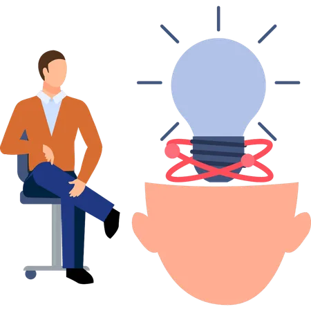 Businessman have creative ideas in his mind  Illustration