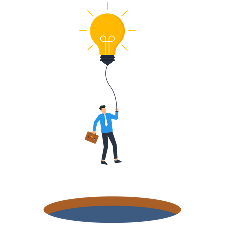 Businessman have creative ideas to achieve goals  Illustration