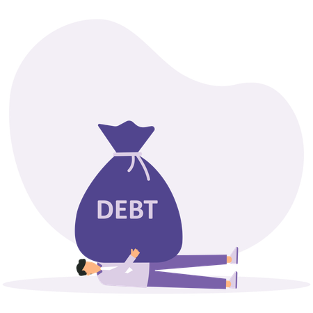 Businessman have debt issues  Illustration