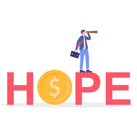 Businessman have financial hopes  Illustration