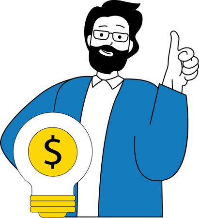 Businessman have financial ideas  Illustration