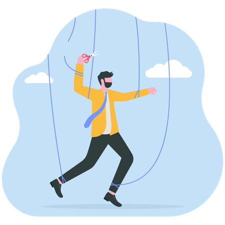 Businessman have Freedom for work and decision making  Illustration