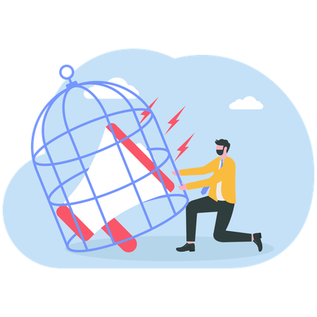 Businessman have Freedom of speech  Illustration