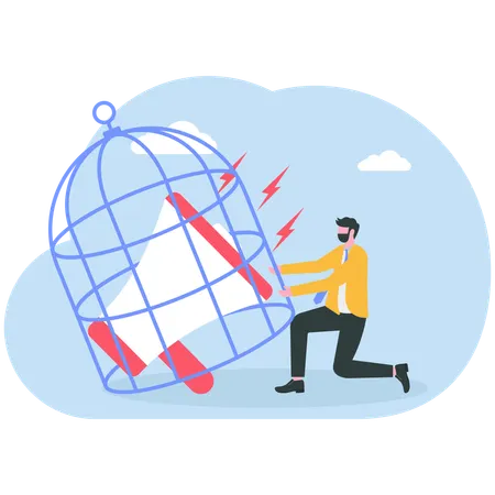 Businessman have Freedom of speech  Illustration