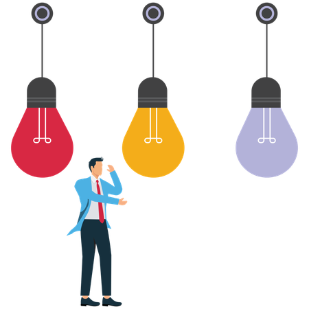 Businessman have Idea with different thinking  Illustration