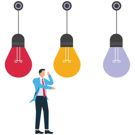 Businessman have Idea with different thinking  Illustration