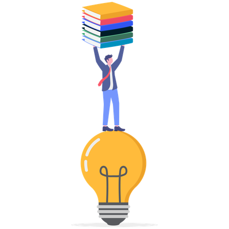 Businessman have knowledge for financial ideas  Illustration