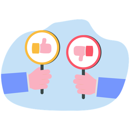 Businessman have mixed feedbacks  Illustration