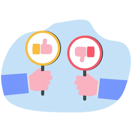 Businessman have mixed feedbacks  Illustration