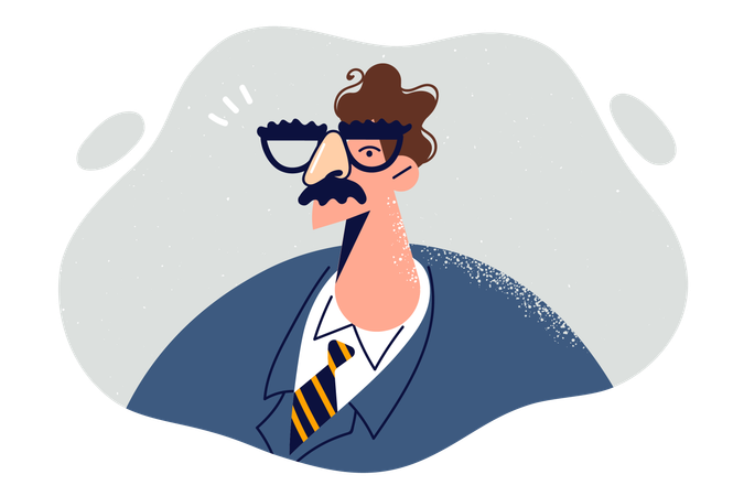 Businessman have moustache  Illustration