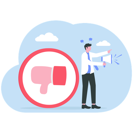 Businessman have negative feedback  Illustration