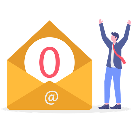 Businessman have no mails in mailbox  Illustration