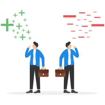 Businessman have Positive and negative thinking  Illustration