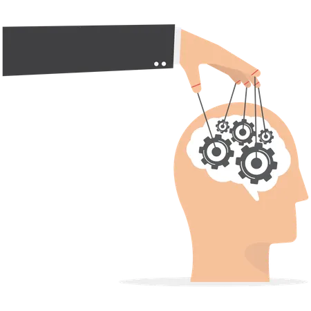 Businessman have problems in mind  Illustration