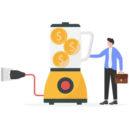 Businessman have problems in their investments  Illustration