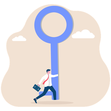 Businessman have success key  Illustration